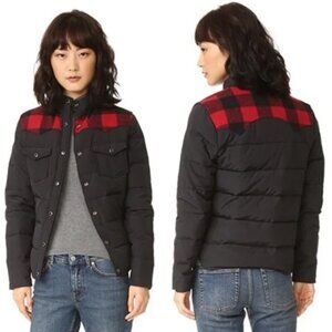 Penfield Rockford Buffalo Plaid Yoke Puffer Jacket in Black XS